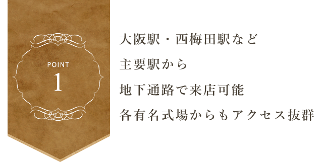 各有名式場からもアクセス抜群